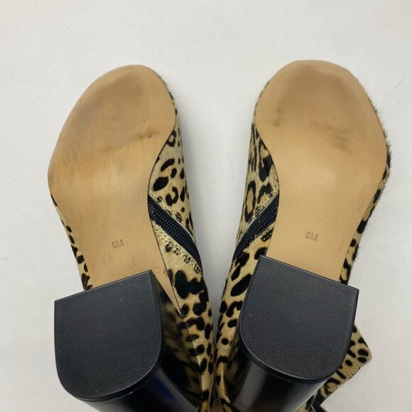 HALOGEN Leopard Calf Hair Ankle Bootie Chelsea Size 9 - Picture 9 of 9